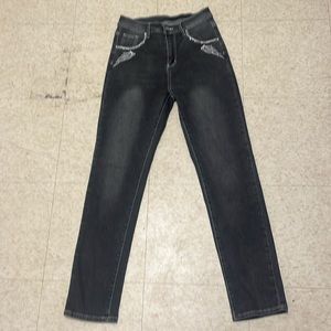 Dark gray skull jeans